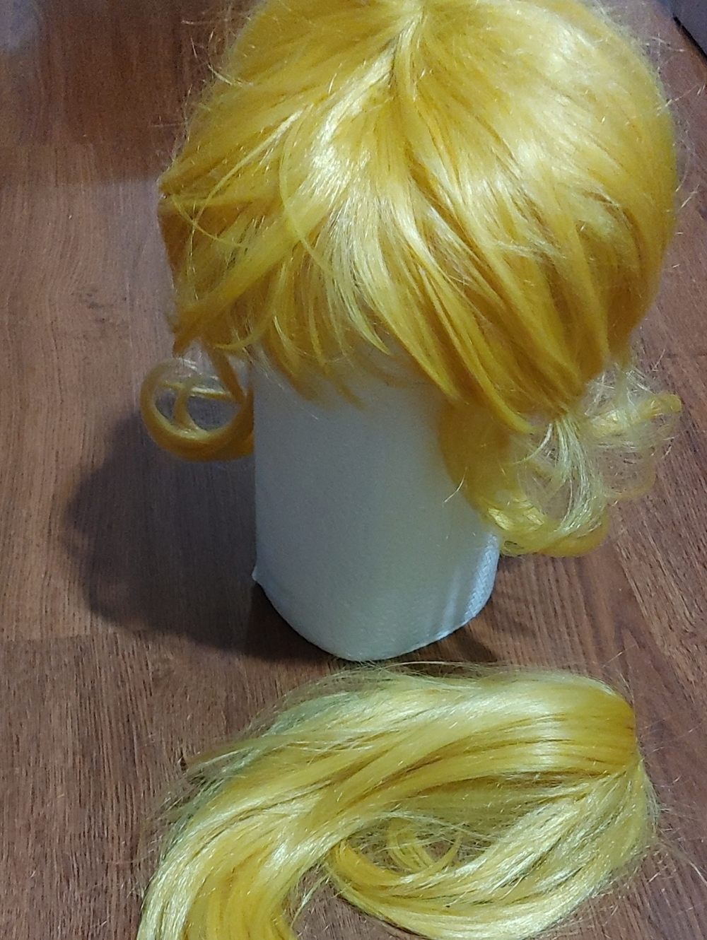 Yellow Women’s Synthetic Wig With Attachable Piece